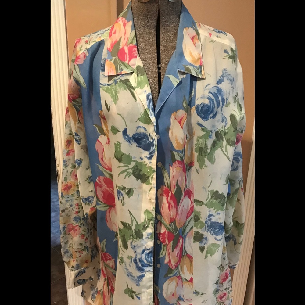 Sheer floral blouse